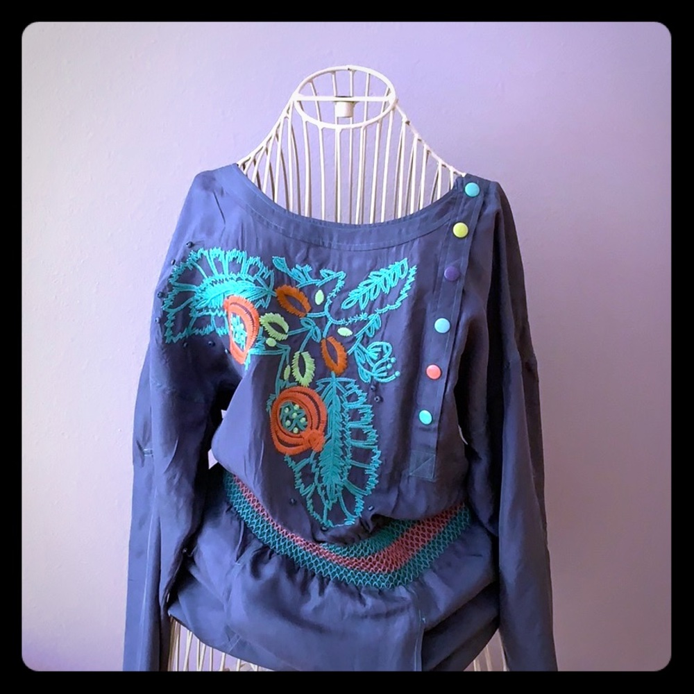 Tracy Reese Silk embroidered tunic